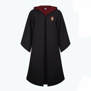 Harry Potter Unisex Black Hooded Robe with Gryffindor Crest 2X